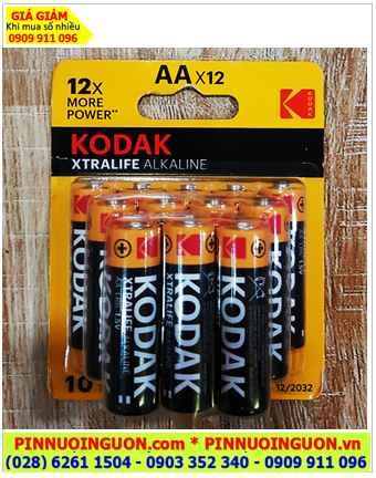 Pin KODAK LR6 SUM3, Pin AA 1.5V alkaline KODAK LR6 SUM3 chính hãng (Loại Vỉ 12viên)